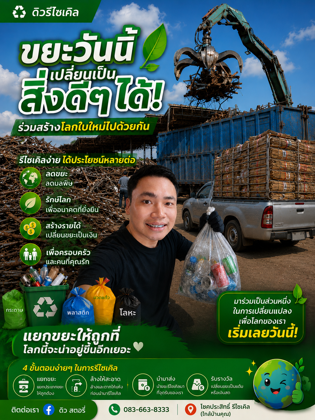 ร่วมสร้างโลกใบใหม่ไปด้วยกัน ลดขยะ ลดมลพิษ